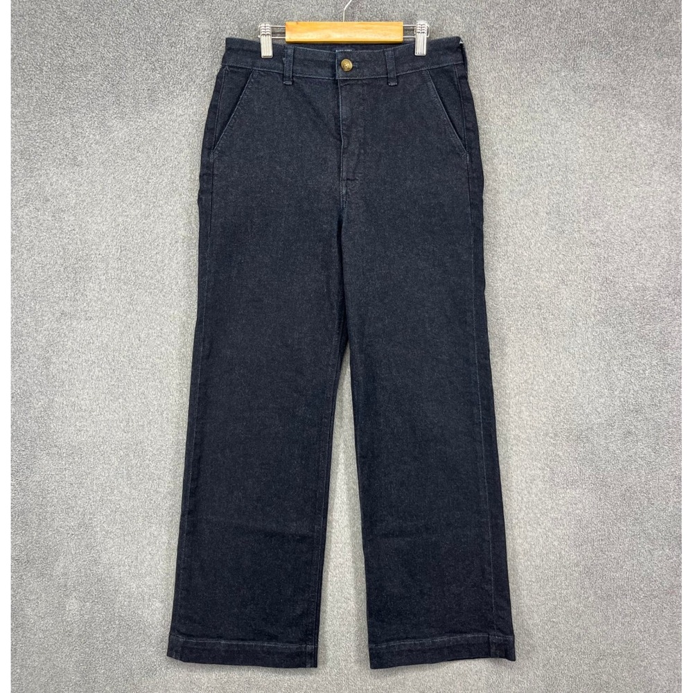 J.Crew High-Rise Trouser Jean Womens 27 Indigo Blue Wide Leg Dark Wash Denim